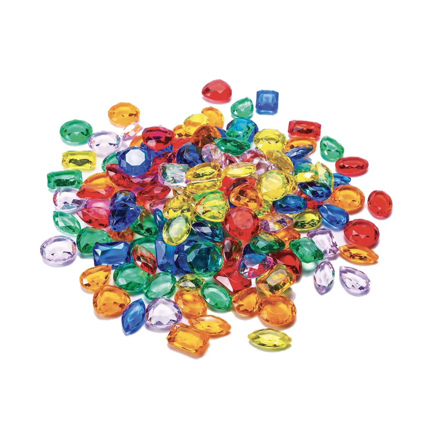 Gemme Traslucide Colorate – 144 pezzi in 6 Forme e Colori - Classificazione e matematica