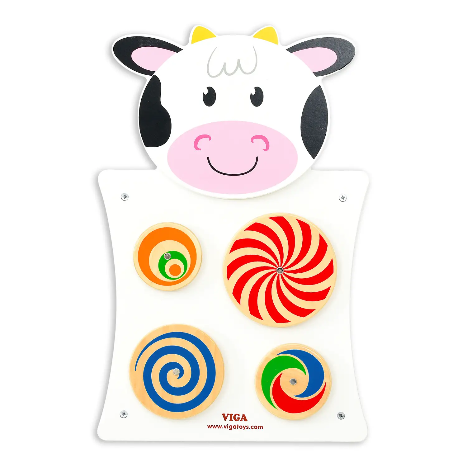 Pannello Attività Multisensoriale Mucca, Gioco Educativo per lo Sviluppo Motorio e Gognitivo - Motricità fine