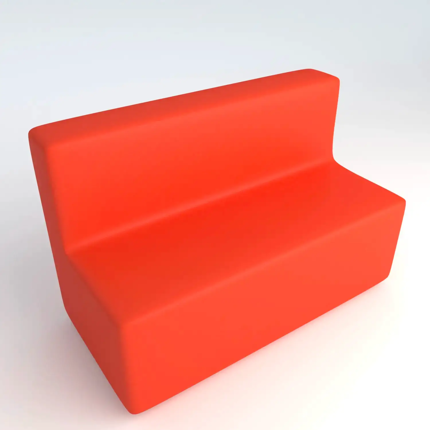 Divano Ecopelle Ignifugo 3 Posti H 46 Arancio Per Ambienti Scolastici Innovativi - Salottini e arredi morbidi
