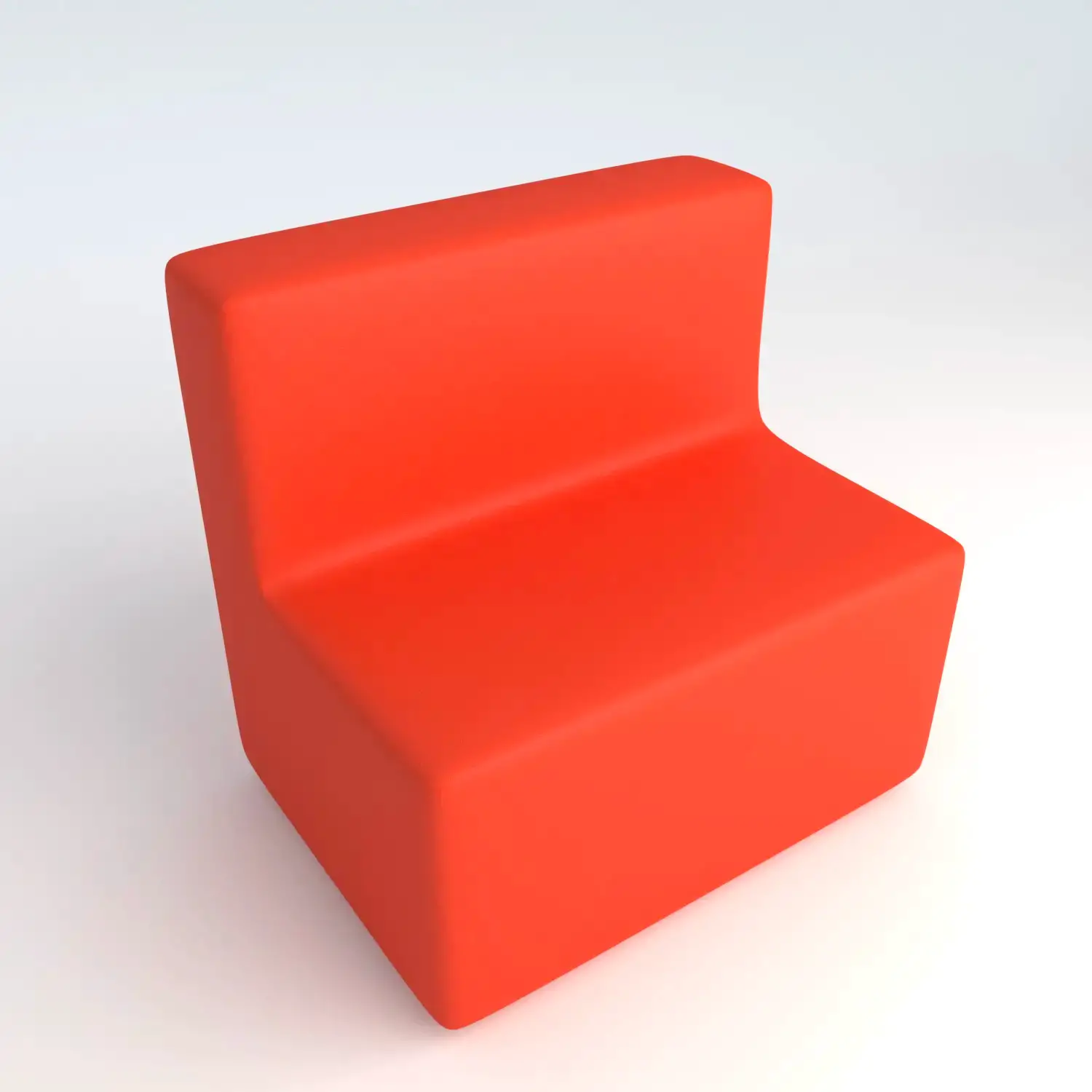Divano Ecopelle Ignifugo 2 Posti H 46 Arancio Per Ambienti Scolastici Innovativi - Salottini e arredi morbidi