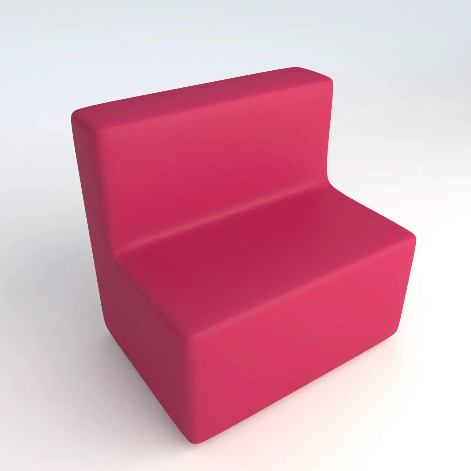 Divano Ecopelle Ignifugo 2 Posti H 46 Fucsia Per Ambienti Scolastici Innovativi - Salottini e arredi morbidi