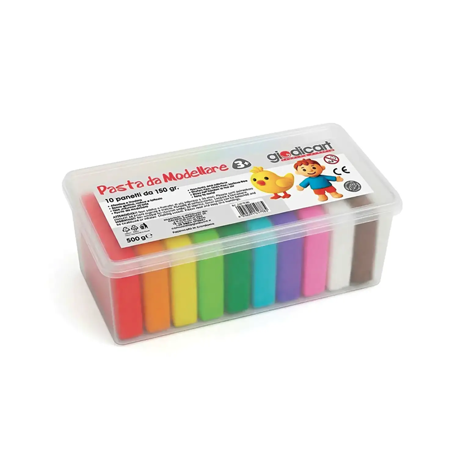 Plastilina Giodicart Pasta da Modellare Colorata, Set 10 Colori da 150 gr. - Paste per modellare