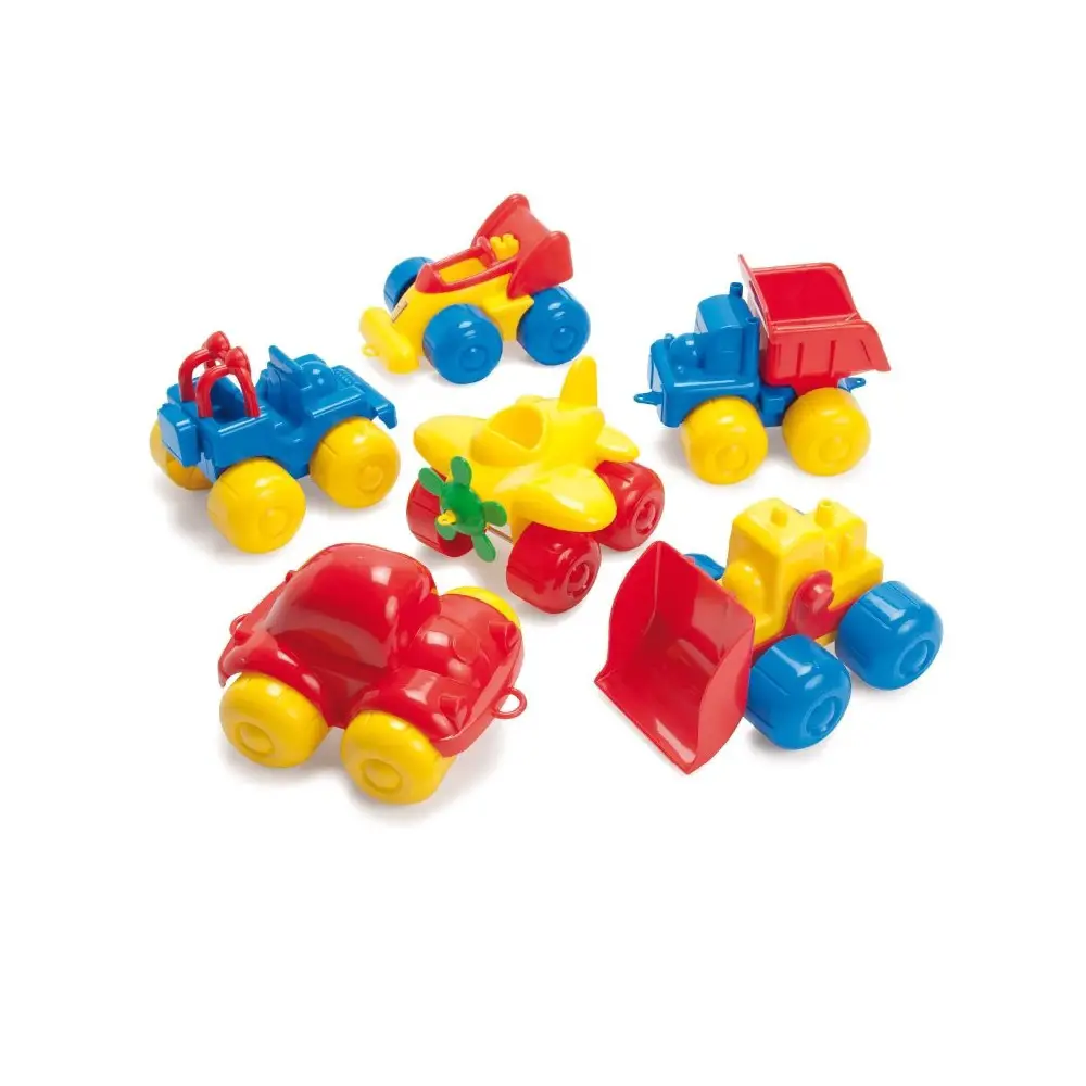Set 6 Veicoli Giocattolo in Plastica Morbida - Veicoli, garage e piste