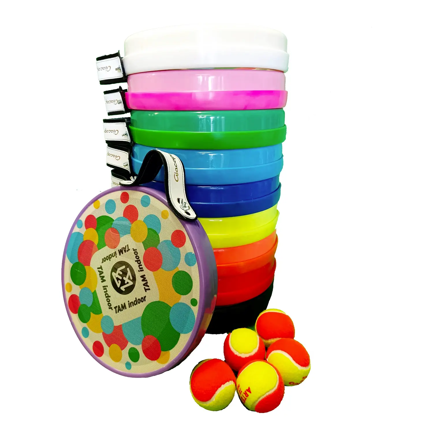 Kit Tamburelli Scuola Primaria TAM KIT 26: 10 Tamburelli Giacopuzzi 26 Cm + 5 Palline - Attrezzature sportive