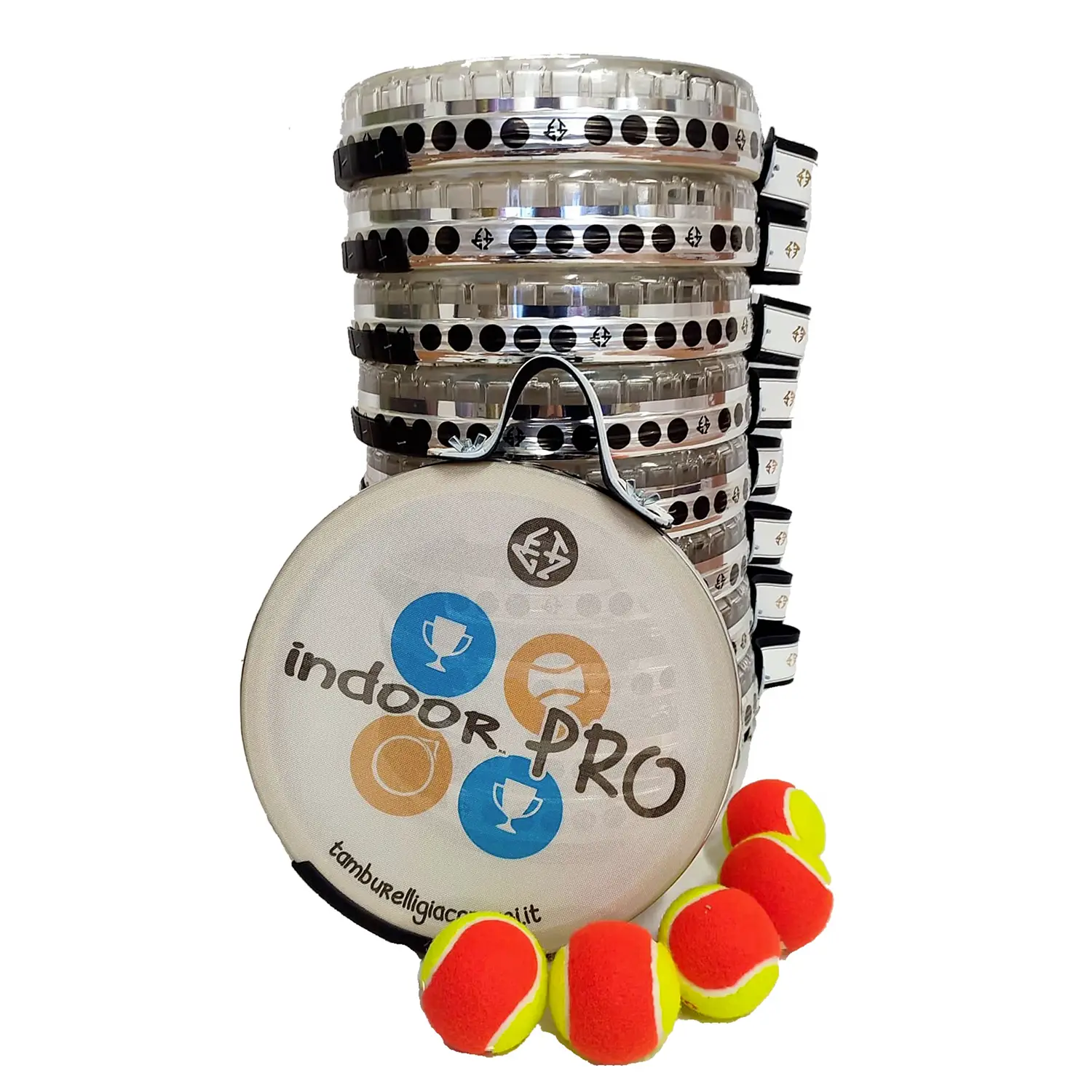 Kit Tamburelli Scuole Secondarie TAM KIT PRO: 10 Tamburelli Giacopuzzi 28 Cm Trasparenti + 5 Palline - Attrezzature sportive