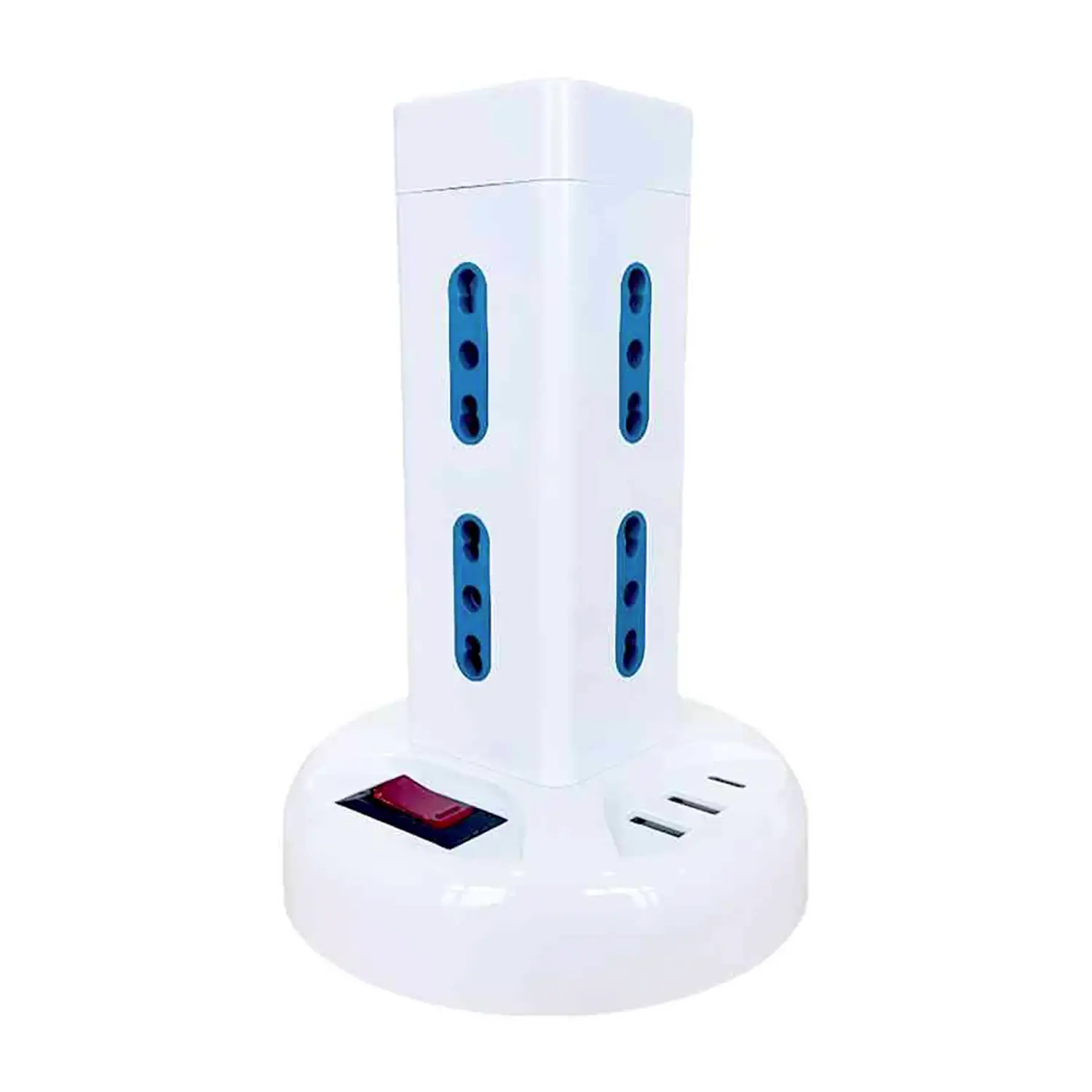 Multipresa Torre 8 Posti con Interruttori e Protezione - Accessori ufficio