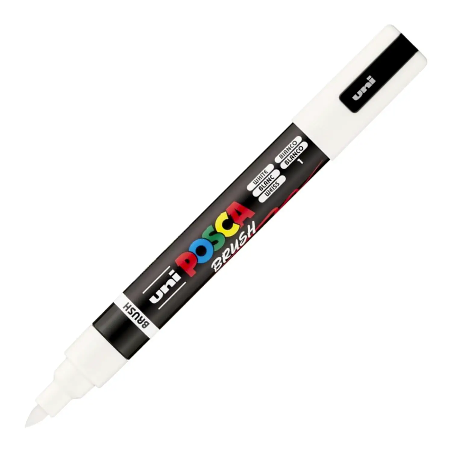 Pennarello Uni Posca - Punta Brush 1-4 mm - Bianco - Pennarelli