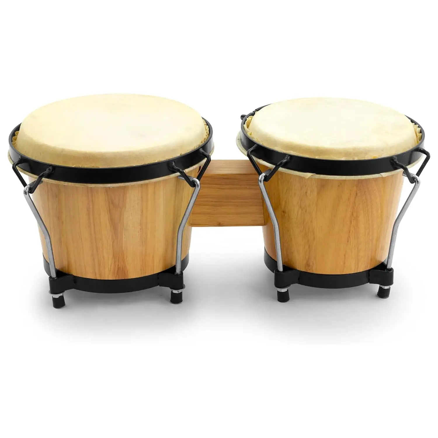 Bongos Accordabili in Legno e Pelle Naturale. Ideali per Ritmo e Laboratori Musicali per Bambini - Educazione musicale
