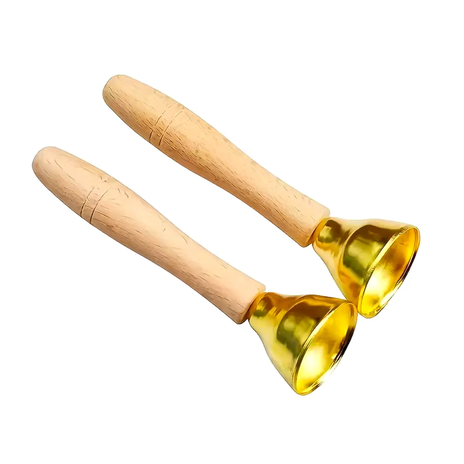 Campanelle in Ottone cpon Impugnatura in Legno, Coppia - Educazione musicale