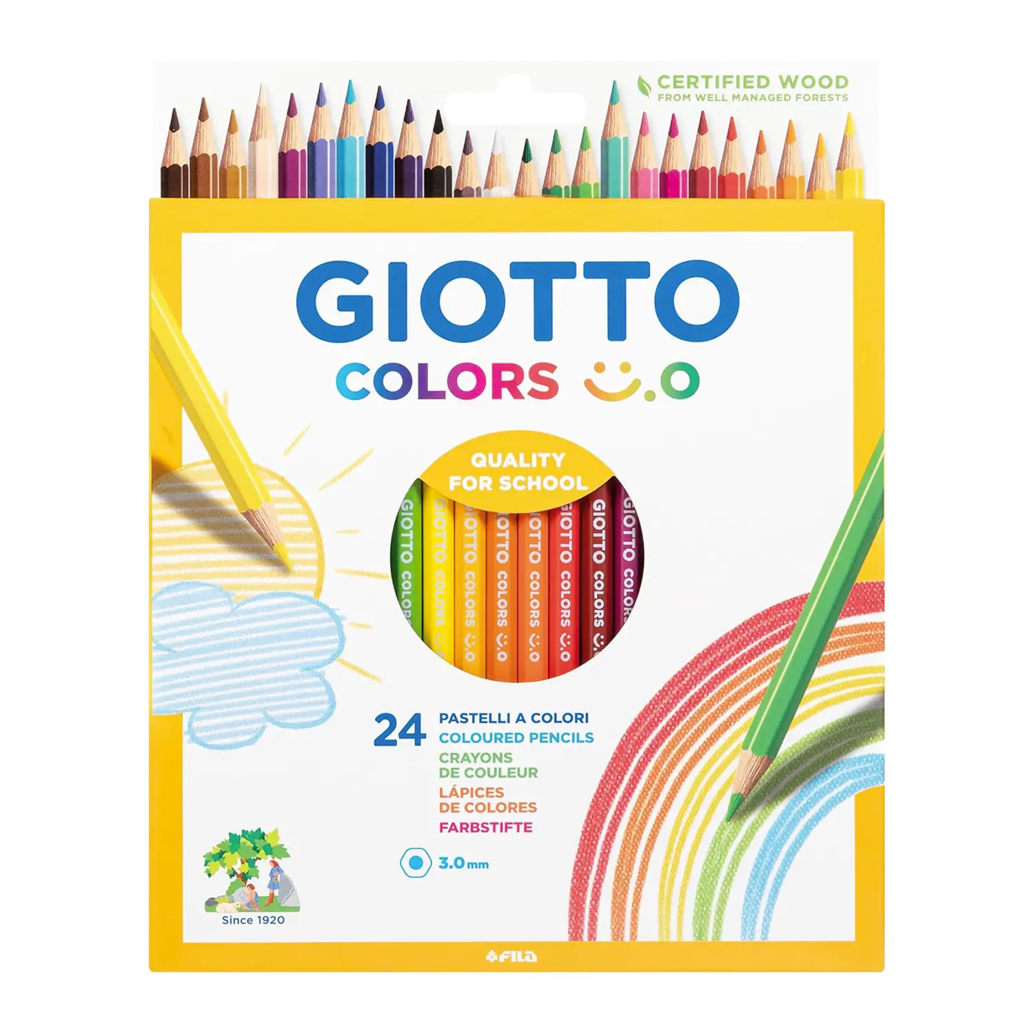 Pastelli Colorati Giotto Colors Smile - 24 Pezzi - Pastelli