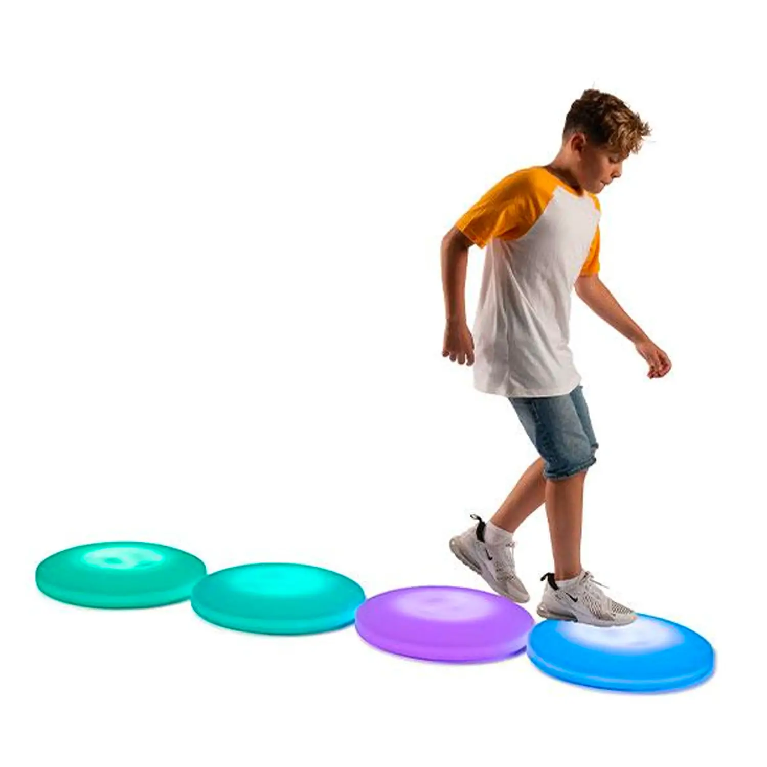 Piastrella Luminosa Interattiva, Disco Sensoriale LED 50 cm, Ricaricabile - Sviluppo sensoriale