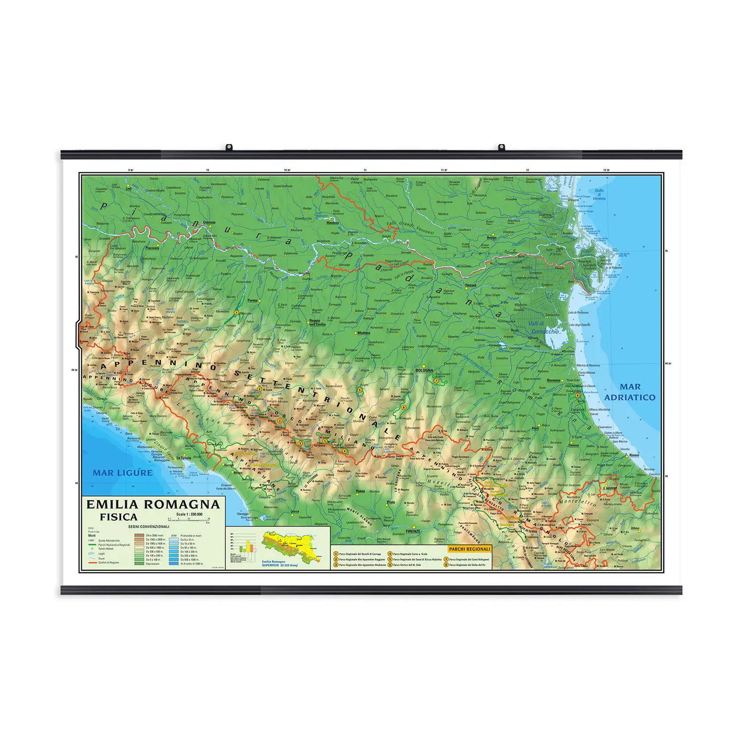 Carta Geografica Emilia Romagna - Geografia e scienze naturali