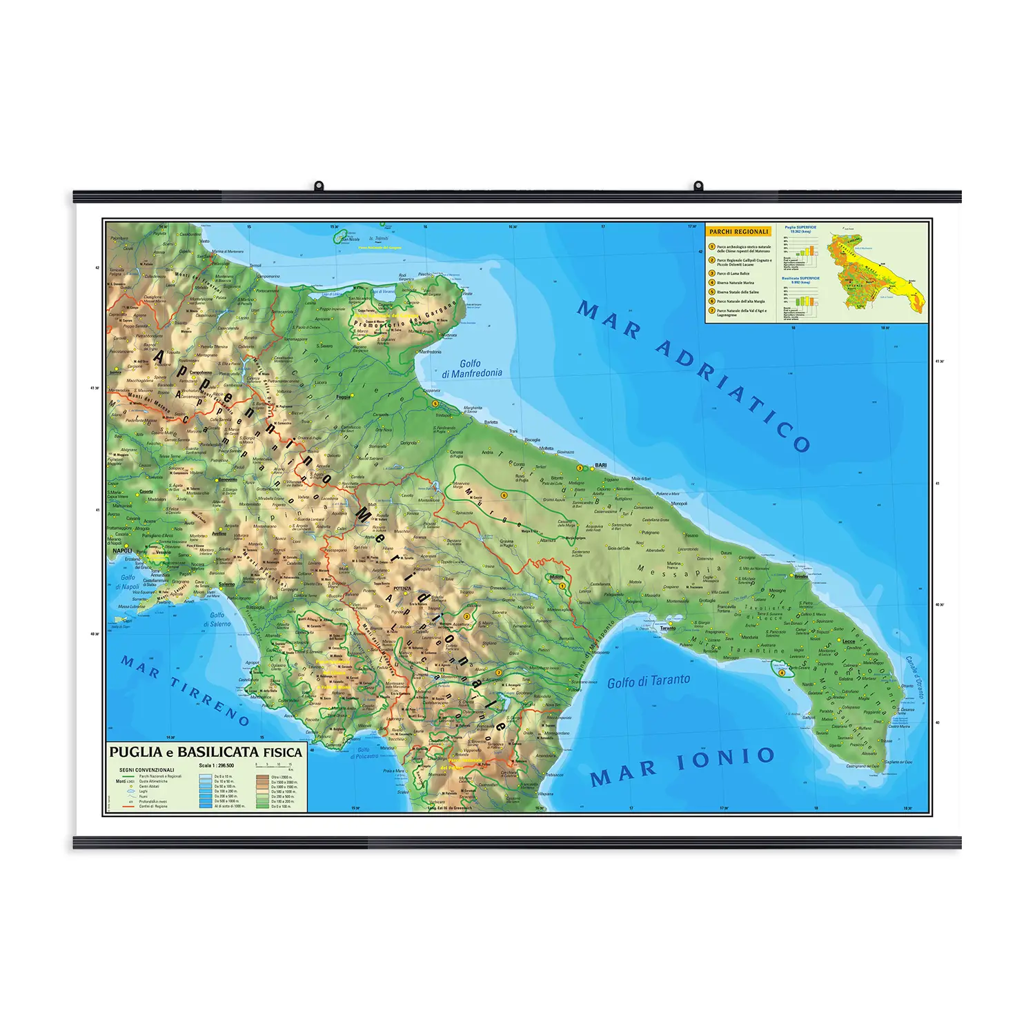 Carta Geografica Puglia E Basilicata - Geografia e scienze naturali