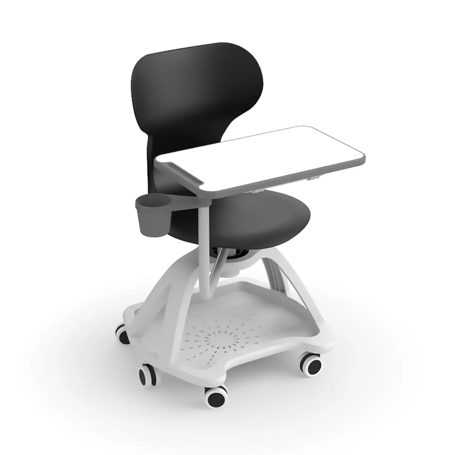 Sedia Mia Table con Ruote e Porta Zaino Misura 7 – Nera con Tavolino Ribaltabile per Scuole - Arredo scuola dell'obbligo
