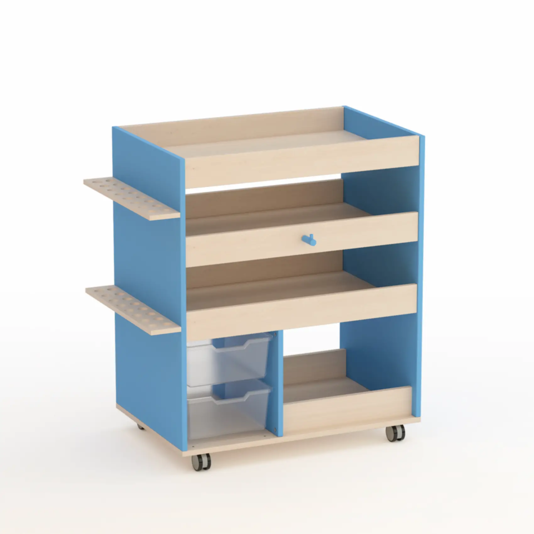 Mobile Scuola Infanzia Kubò Betulla Carrello Motricità Set Maxi - Conforme CAM - Arredo Nido e Infanzia