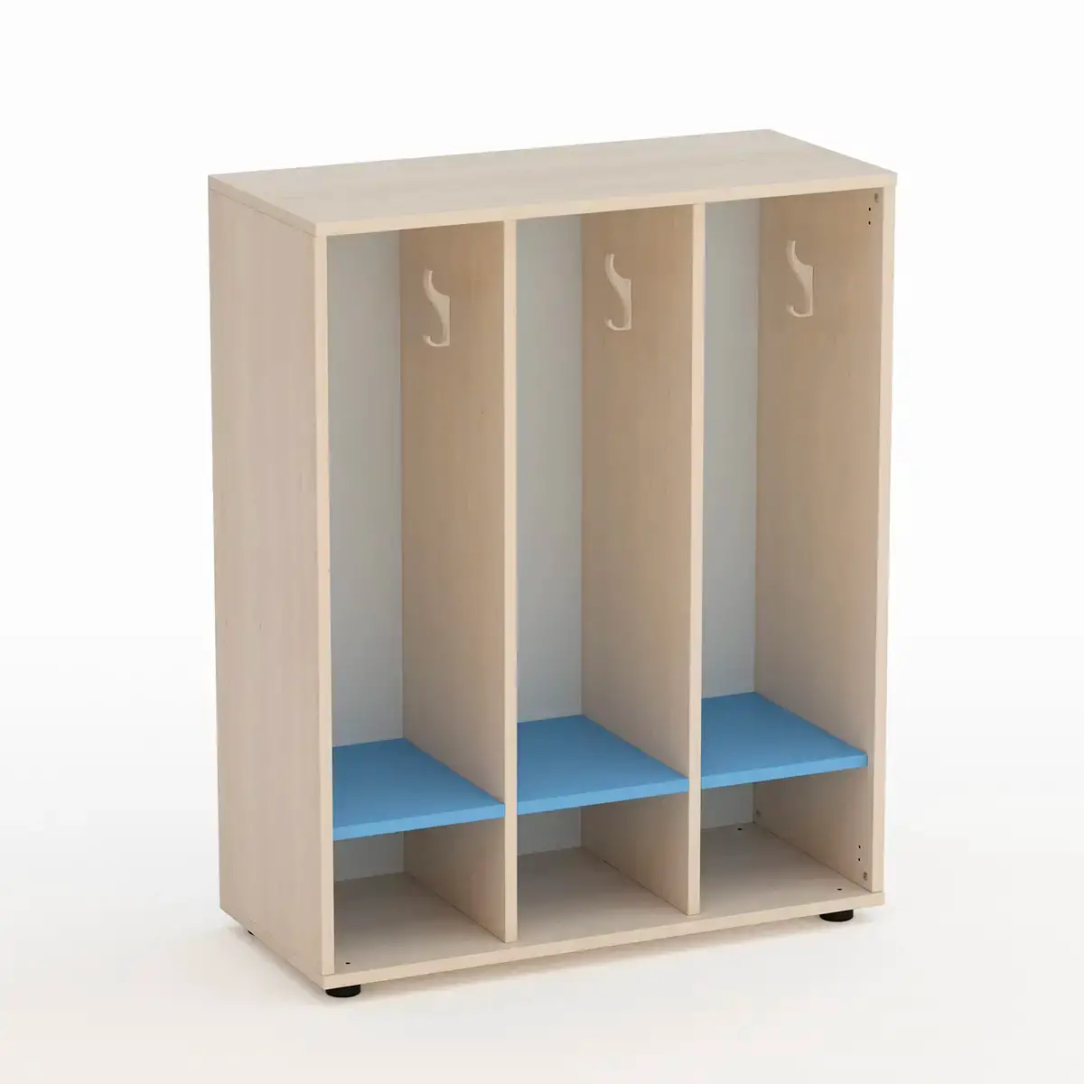 Mobile Scuola Spogliatoio Kubò Betulla a Giorno Blu Orizzonte - Conforme CAM - Arredo Nido e Infanzia