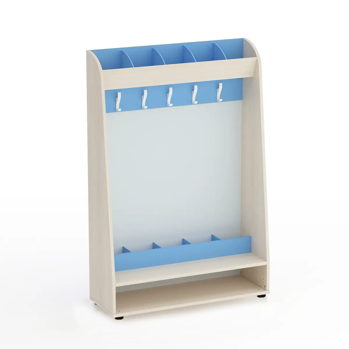 Appendiabiti Scuola Infanzia Kubò Betulla 5 Posti Blu Orizzonte - Conforme CAM - Arredo Nido e Infanzia