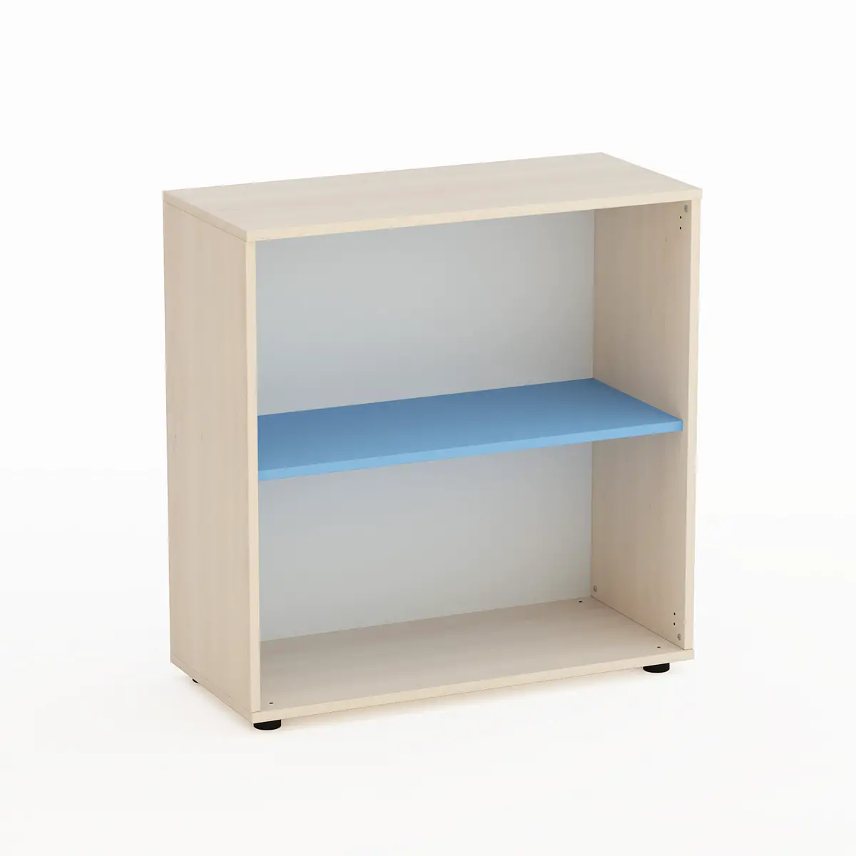Mobile Kubò Betulla A Giorno H 90 cm Ripiano Blu Orizzonte - Conforme CAM - Arredo Nido e Infanzia