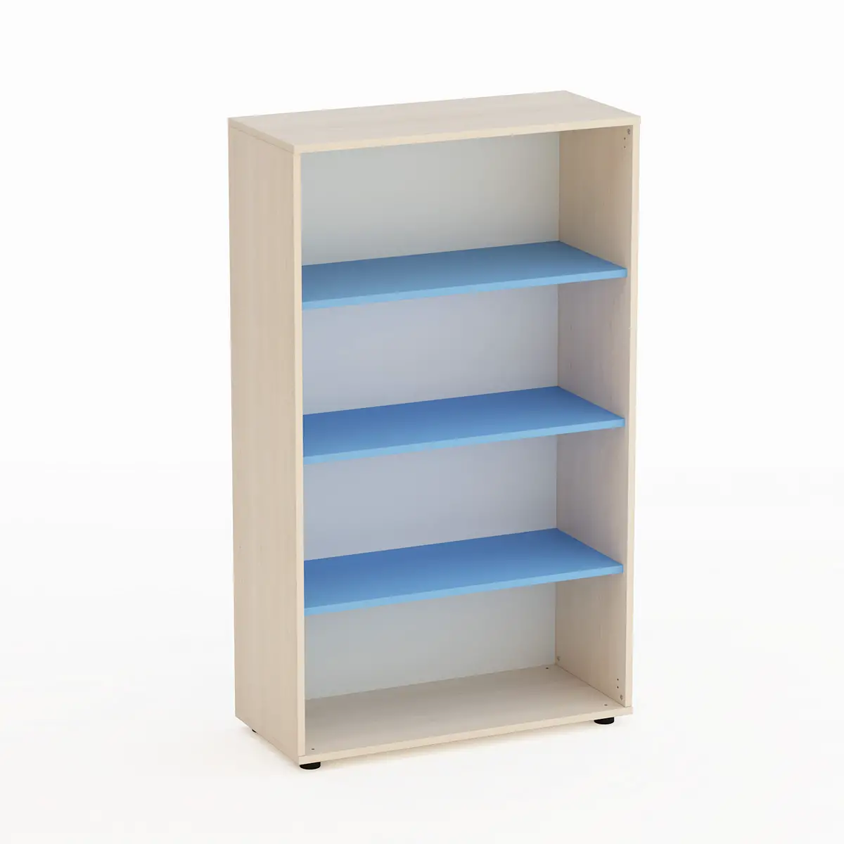 Mobile Scuola Infanzia Kubò Betulla a Giorno H 150 cm. Ripiani Blu Orizzonte - Conforme CAM - Arredo Nido e Infanzia