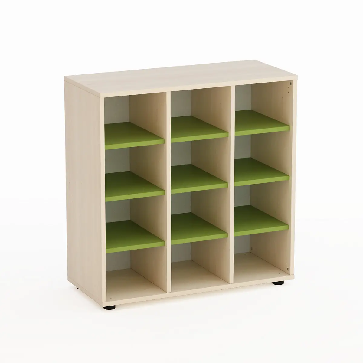 Mobile Kubò Betulla 12 Caselle H 90 Cm. Verde Kiwi - Conforme CAM - Arredo Nido e Infanzia