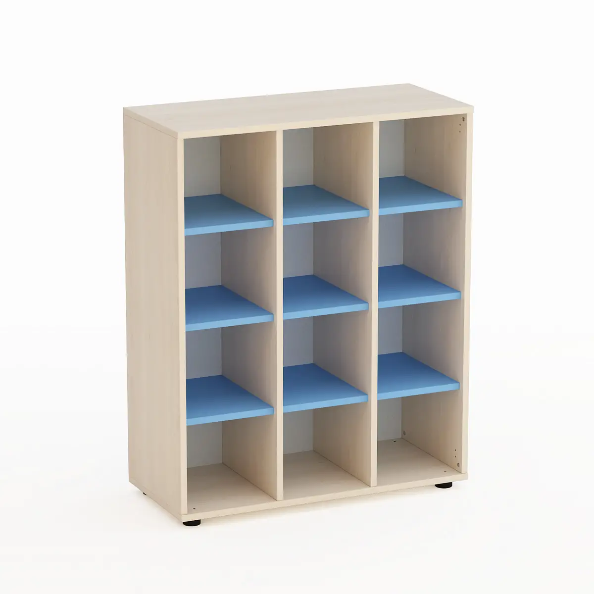 Mobile Kubò Betulla 12 Caselle H 110 Cm. Blu Orizzonte - Conforme CAM - Arredo Nido e Infanzia
