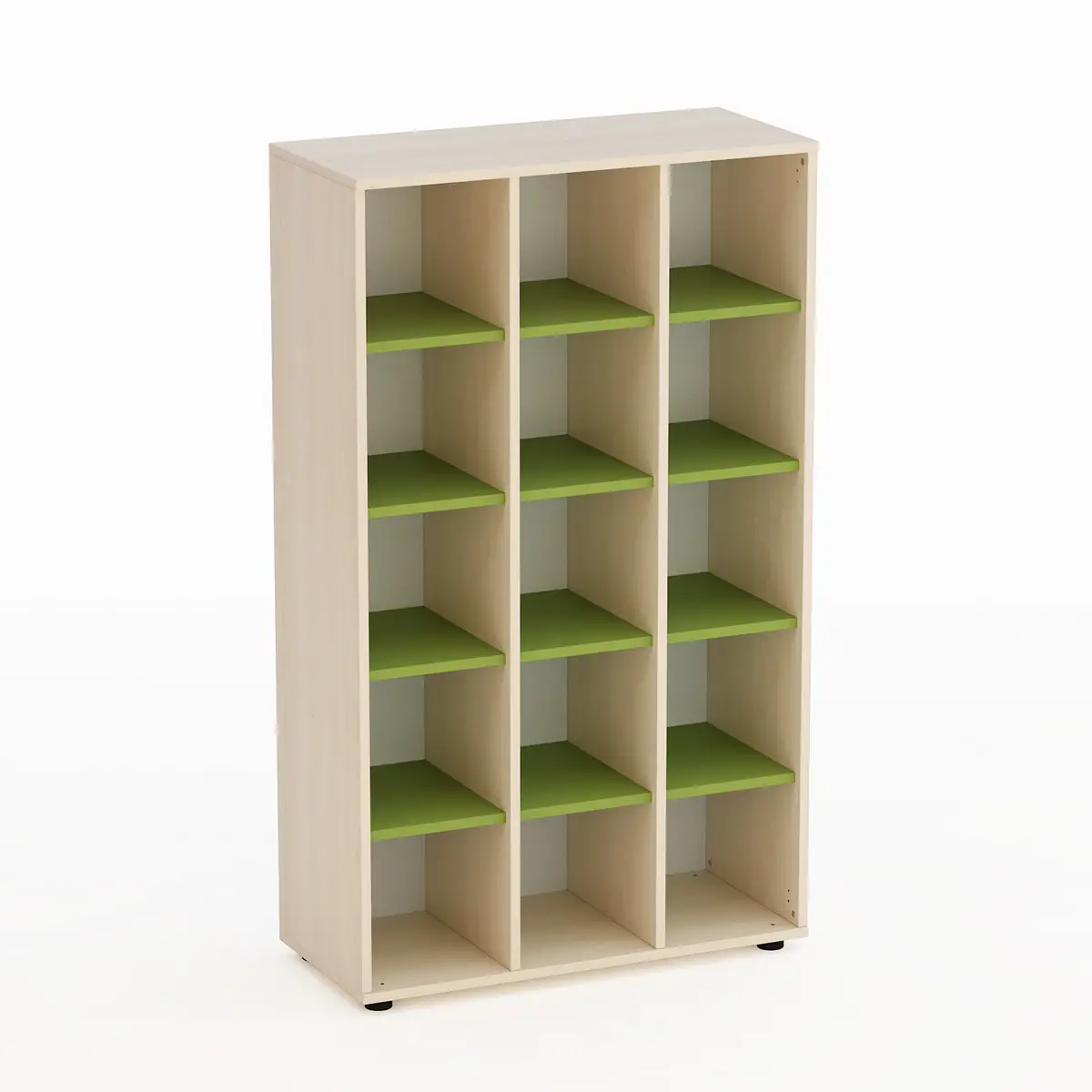 Mobile Kubò Betulla 15 Caselle H 150 Cm. Verde Kiwi - Conforme CAM - Arredo Nido e Infanzia