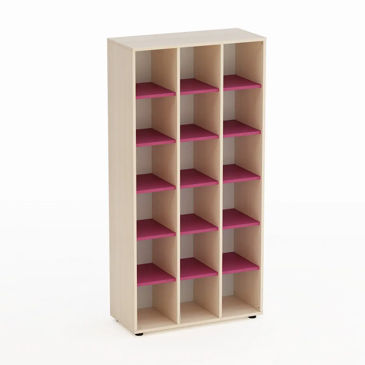 Mobile Kubò Betulla 18 Caselle H 180 Cm. Fucsia - Conforme CAM - Arredo Nido e Infanzia