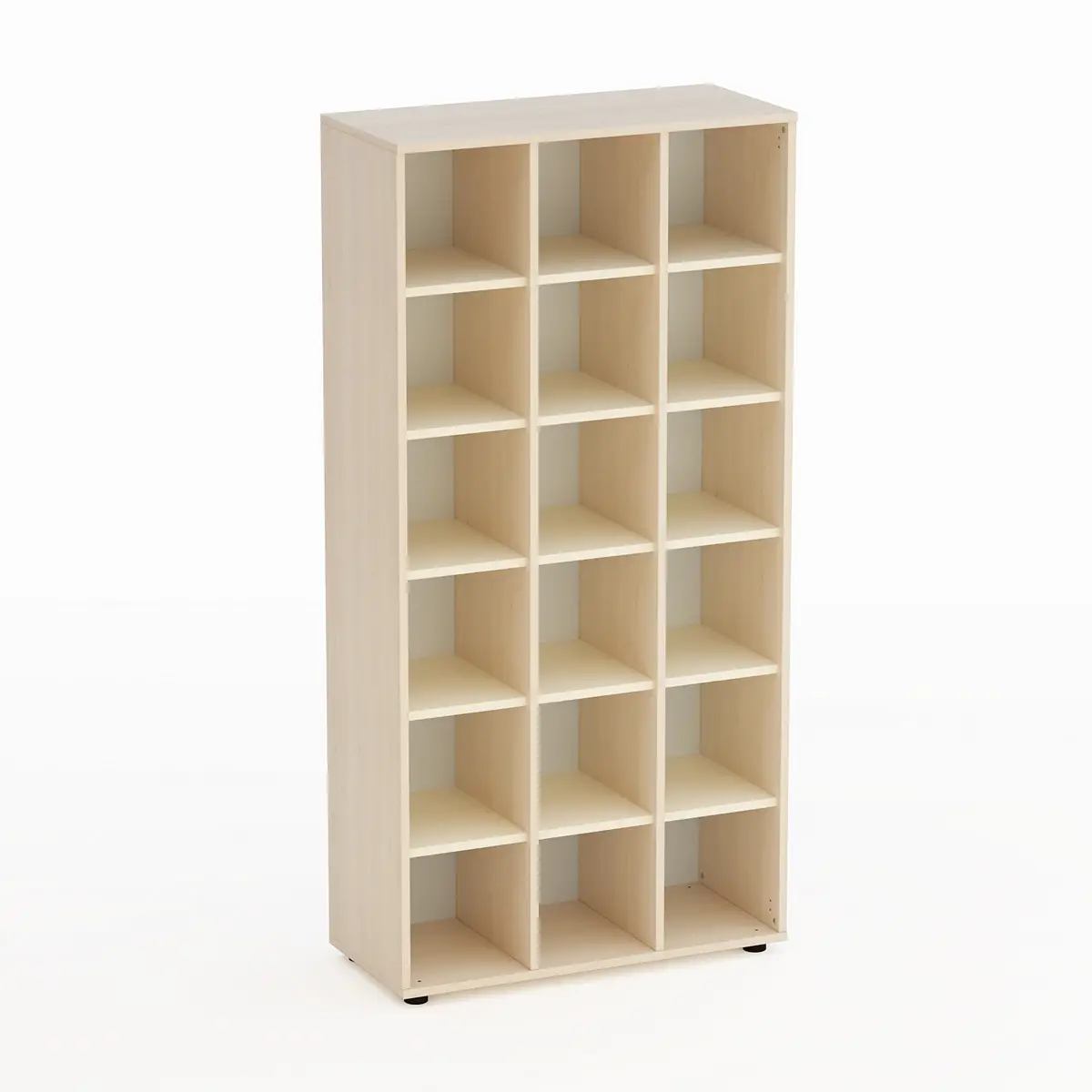 Mobile Kubò Betulla 18 Caselle H 180 Cm. Magnolia - Conforme CAM - Arredo Nido e Infanzia