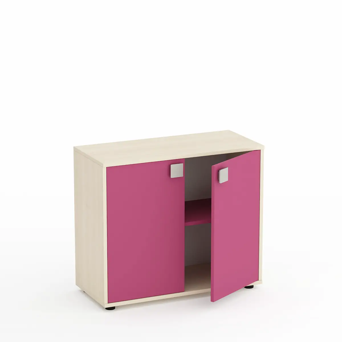 Mobile Kubò Betulla 2 Ante H 75 Cm - Ante Fucsia | Conforme CAM - Arredo Nido e Infanzia
