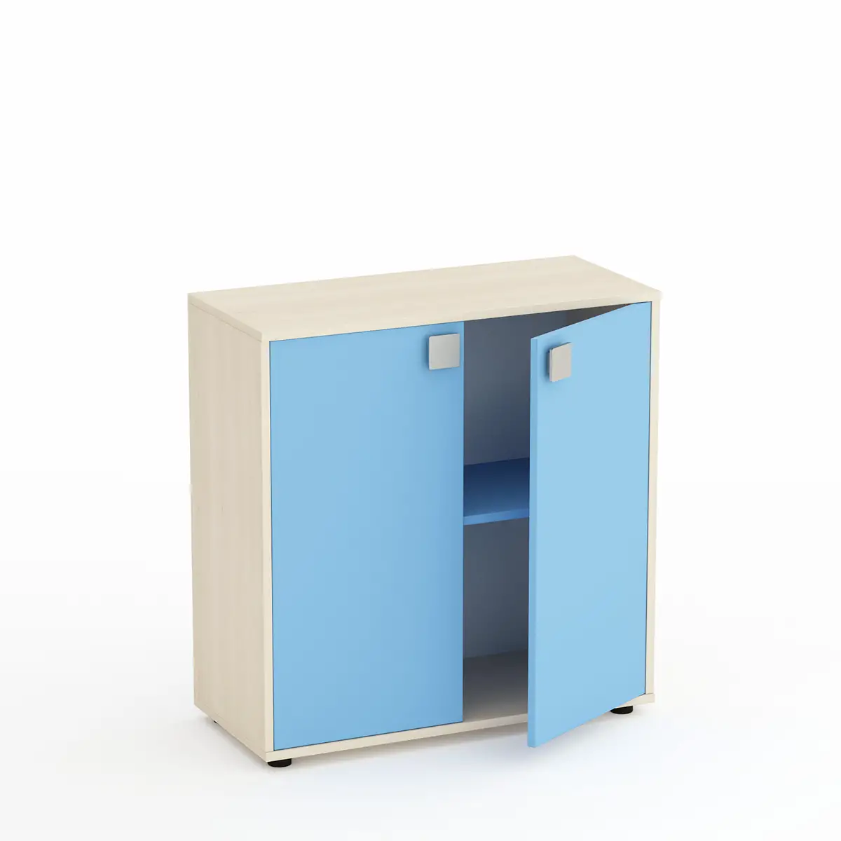 Mobile Kubò Betulla 2 Ante H 90 Cm - Ante Blu Orizzonte | Conforme CAM - Arredo Nido e Infanzia