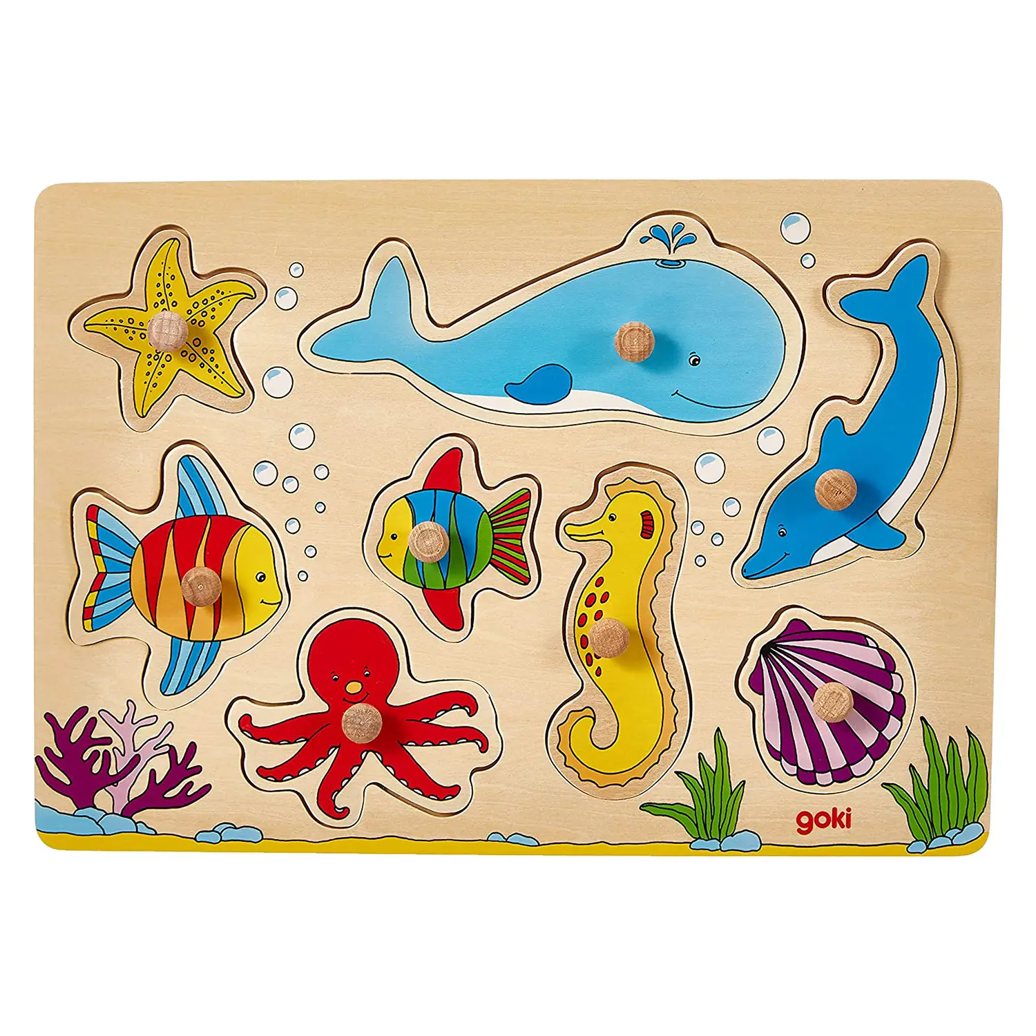 Incastri con Piolini: Animali del Mare - Incastri e puzzle in legno