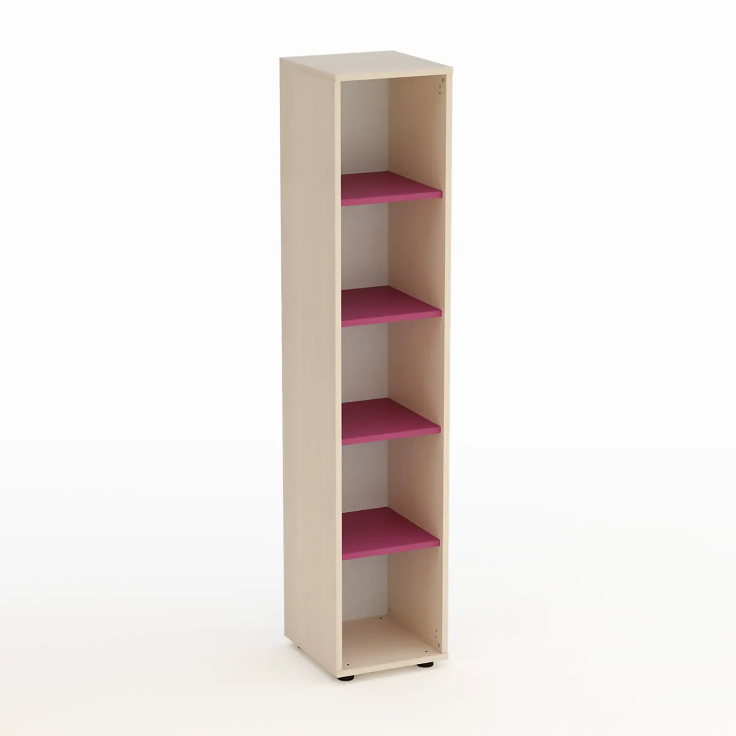 Mobile Kubò Betulla Colonna 5 Vani 180 Cm. Ripiani Fucsia - Conforme CAM - Arredo Nido e Infanzia