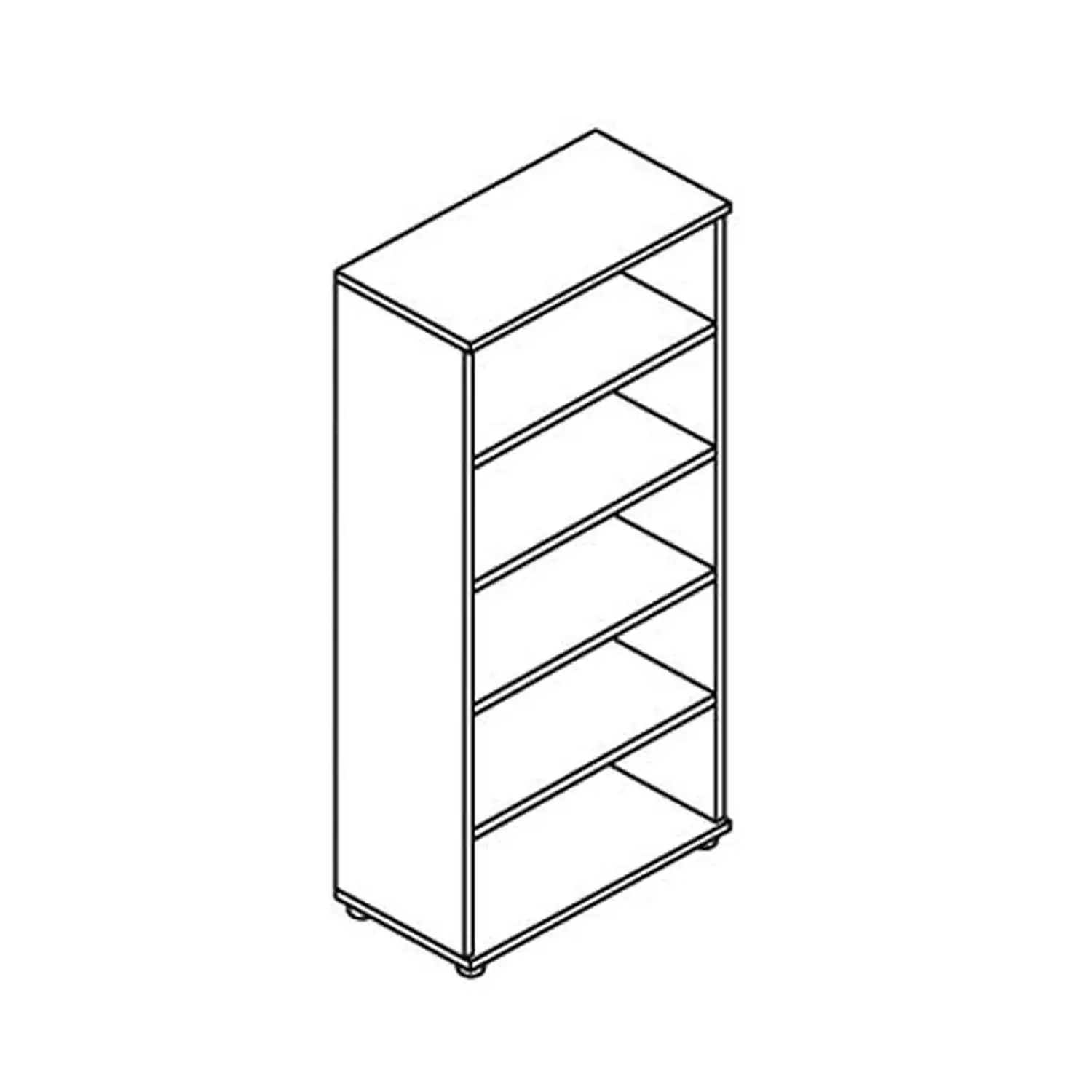 Libreria Startup a Giorno H 205 cm Noce Tiepolo – Mobile Ufficio con 2 Ripiani - Arredo per l'ufficio