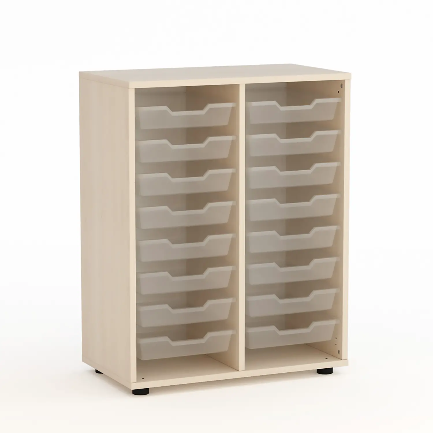 Mobile Scuola Kubò Betulla con 16 Tiretti Bassi Altezza 90 cm. - Conforme CAM - Arredo Nido e Infanzia