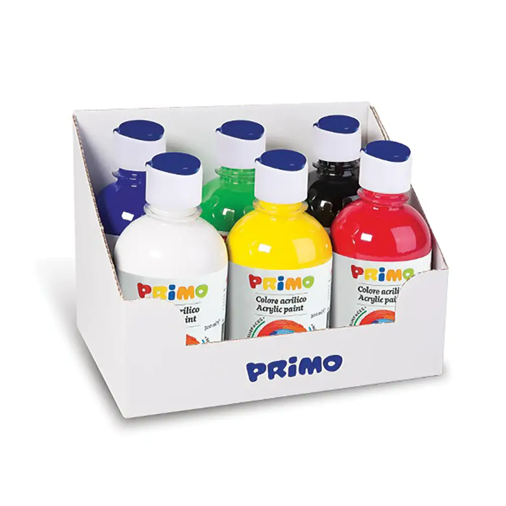 Tempera Acrilica Primo 6 Flaconi da 300 ml - Tempere