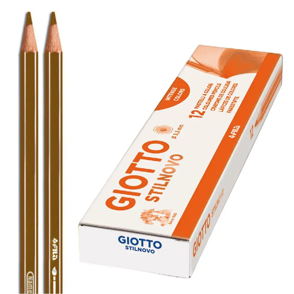 Pastelli a Matita Giotto Stilnovo – 12 Pezzi • Marrone - Pastelli
