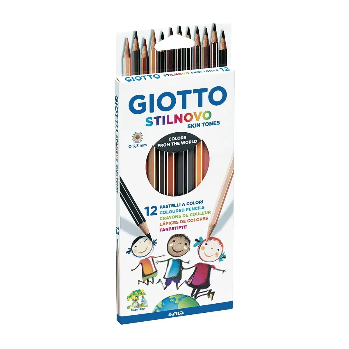 Pastelli Giotto Stilnovo Toni Pelle – 12 Pezzi - Pastelli