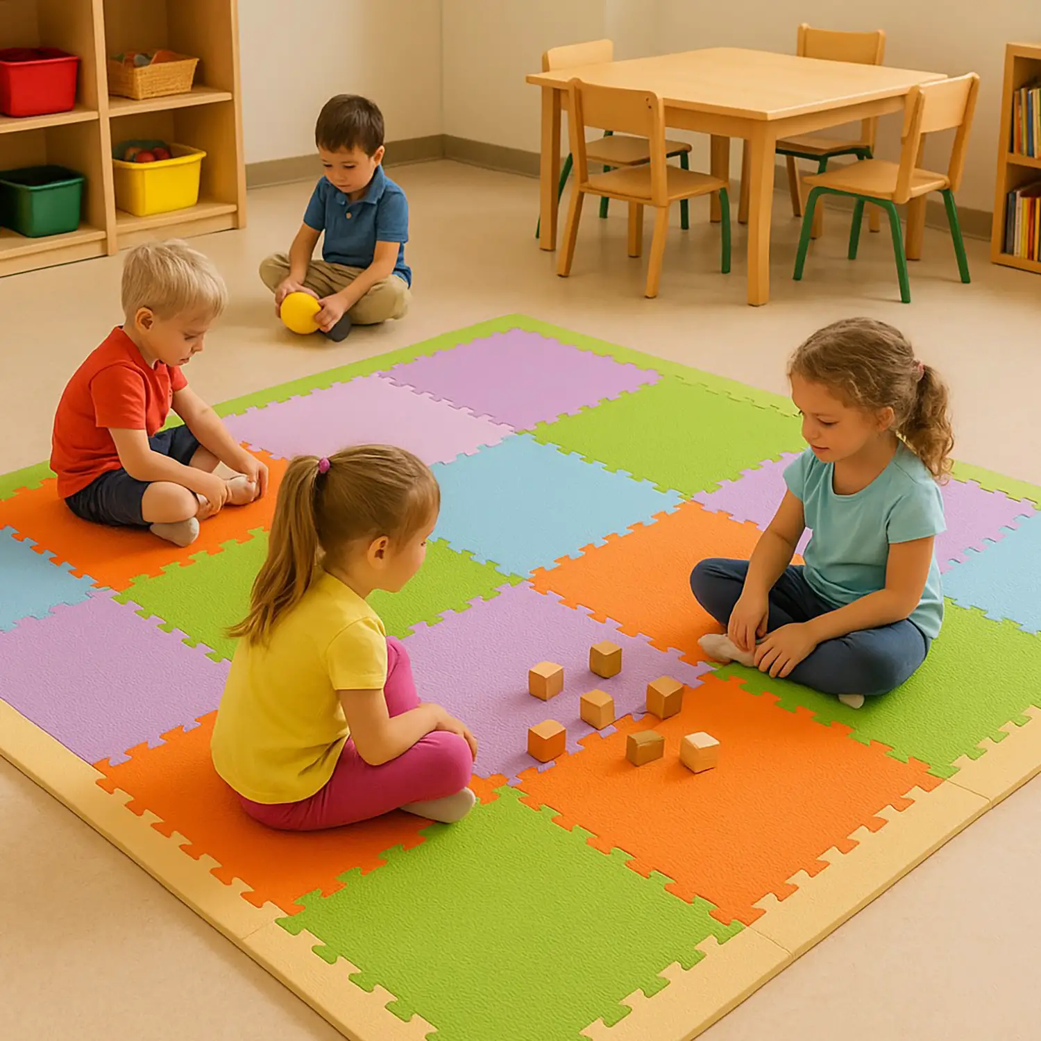 Tappetini Puzzle per Bambini in EVA 60x60 cm – Set 16 Pezzi Pastello - Tappeti per il gioco