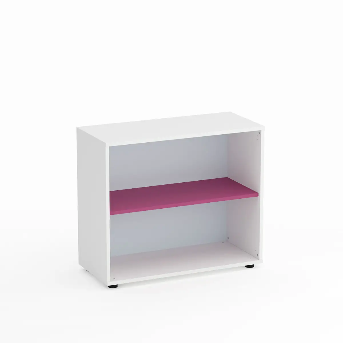 Mobile Scuola Kubò Bianco a Giorno H 75 cm. Ripiani Fucsia - Conforme CAM - Arredo scuola dell'obbligo