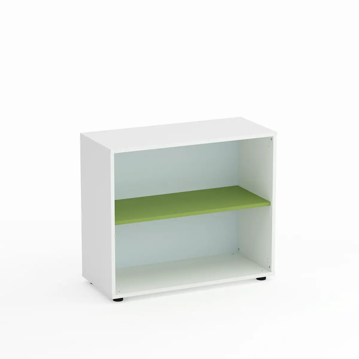 Mobile Scuola Kubò Bianco a Giorno H 75 cm. Ripiani Verde Kiwi - Conforme CAM - Arredo scuola dell'obbligo