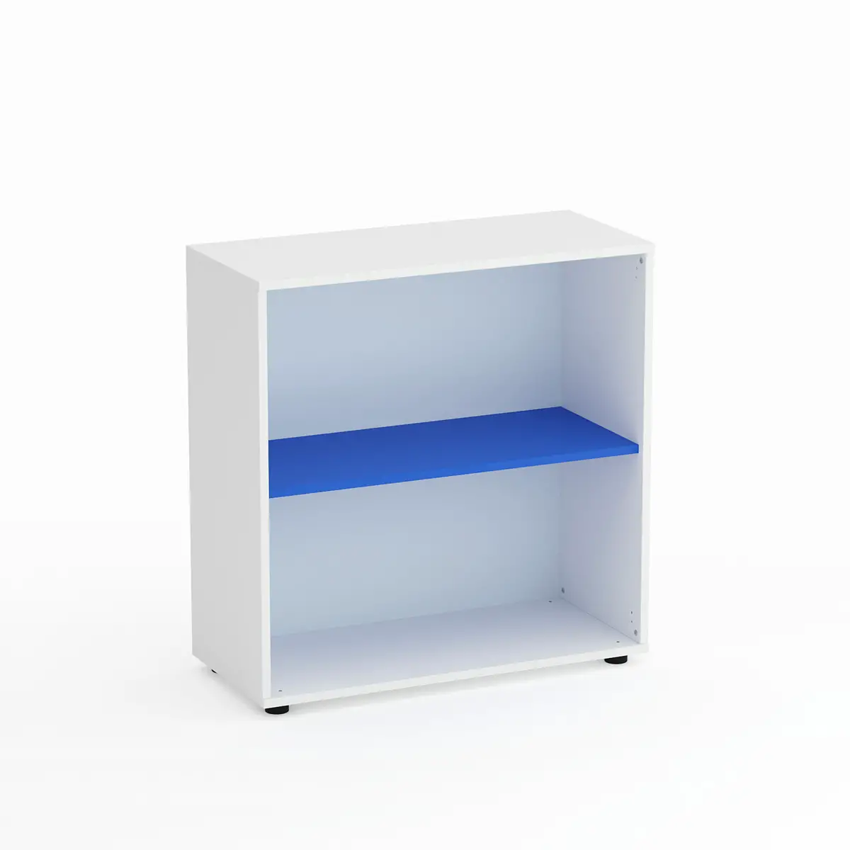 Mobile Scuola Kubò Bianco a Giorno H 90 cm. Ripiani Azzurro - Conforme CAM - Arredo scuola dell'obbligo