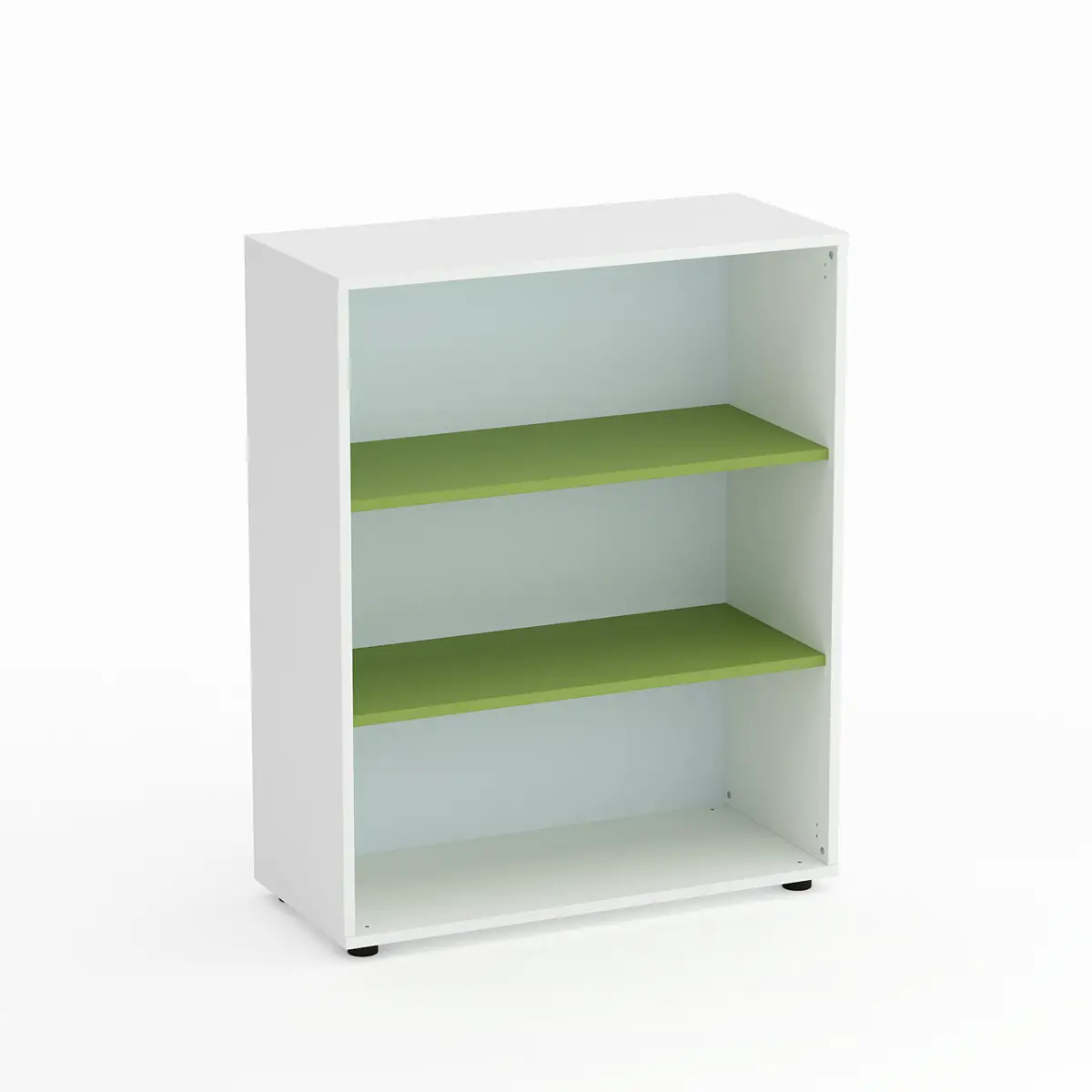 Mobile Scuola Kubò Bianco a Giorno H 110 cm. Ripiani Verde Kiwi - Conforme CAM - Arredo scuola dell'obbligo
