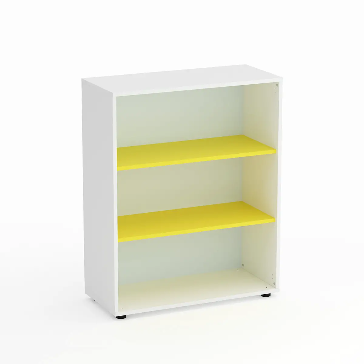 Mobile Scuola Kubò Bianco a Giorno H 110 cm. Ripiani Giallo - Conforme CAM - Arredo scuola dell'obbligo