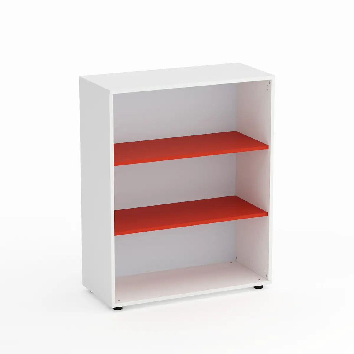 Mobile Scuola Kubò Bianco a Giorno H 110 cm. Ripiani Rosso - Conforme CAM - Arredo scuola dell'obbligo