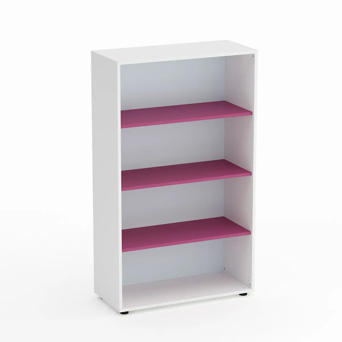 Mobile Scuola Kubò Bianco a Giorno H 150 cm. Ripiani Fucsia - Conforme CAM - Arredo scuola dell'obbligo