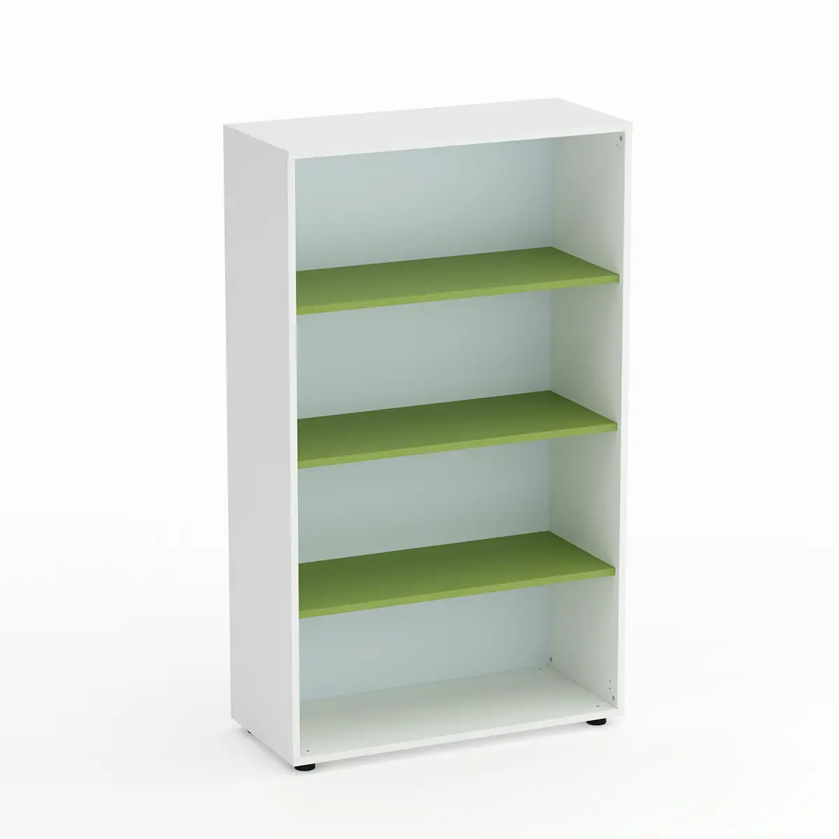 Mobile Scuola Kubò Bianco a Giorno H 150 cm. Ripiani Verde Kiwi - Conforme CAM - Arredo scuola dell'obbligo