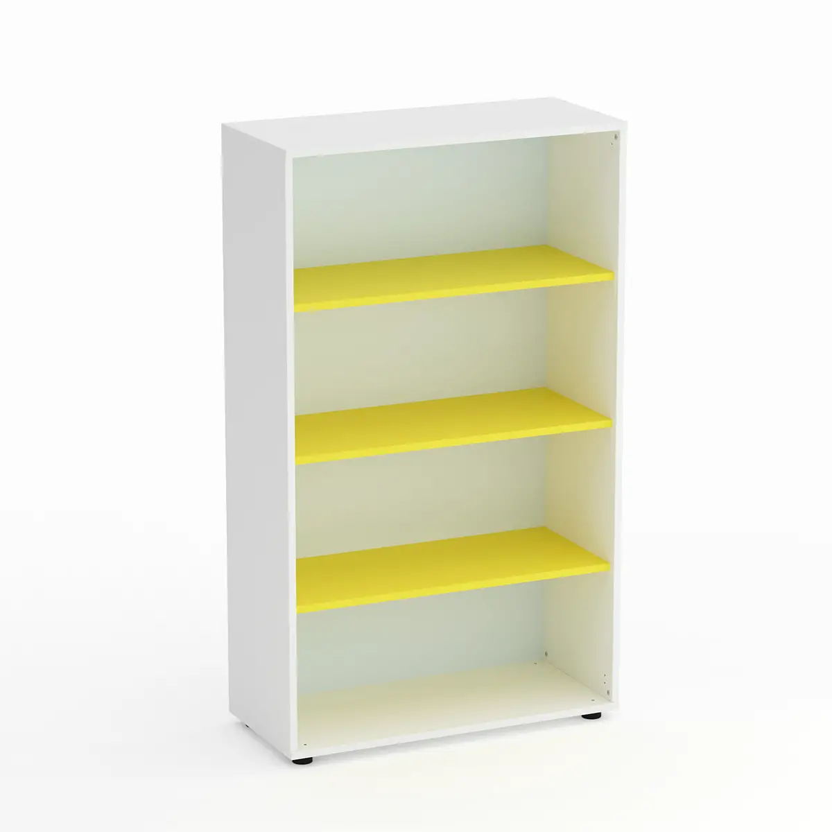 Mobile Scuola Kubò Bianco a Giorno H 150 cm. Ripiani Giallo - Conforme CAM - Arredo scuola dell'obbligo