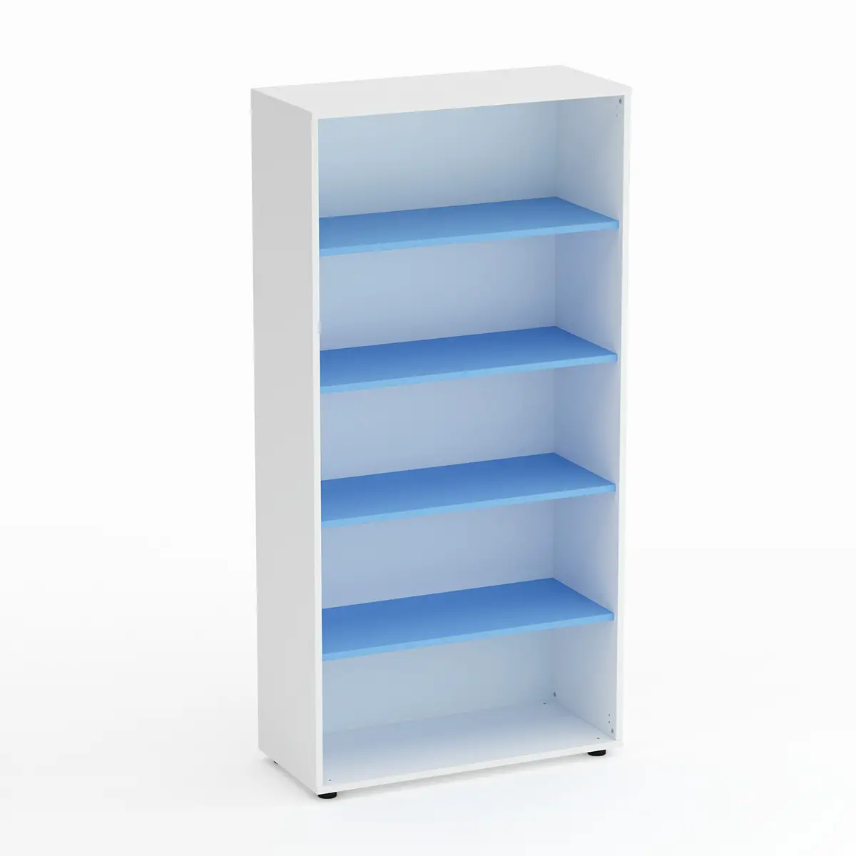 Mobile Scuola Kubò Bianco a Giorno H 180 cm. Ripiani Blu Orizzonte - Conforme CAM - Arredo scuola dell'obbligo