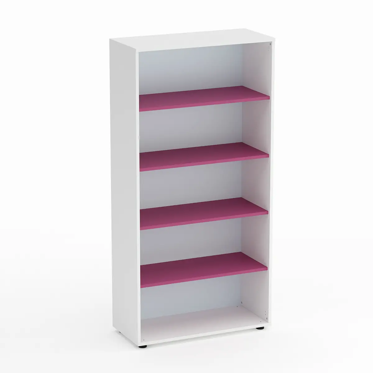 Mobile Scuola Kubò Bianco a Giorno H 180 cm. Ripiani Fucsia - Conforme CAM - Arredo scuola dell'obbligo