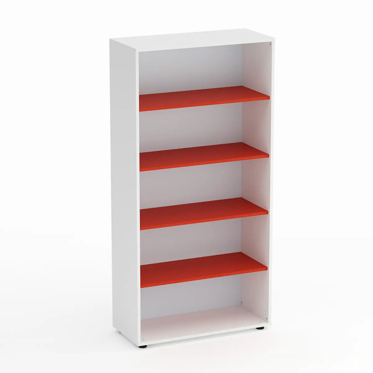 Mobile Scuola Kubò Bianco a Giorno H 180 cm. Ripiani Rosso - Conforme CAM - Arredo scuola dell'obbligo